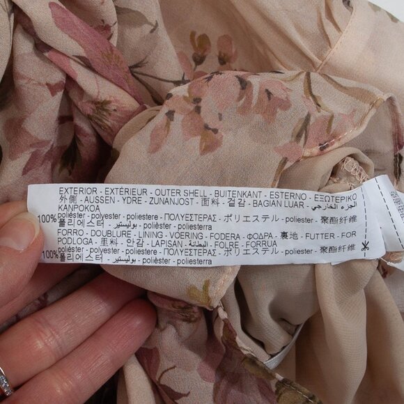 Zara Floral Print Draped Ruched Dress Blogger Favorite Womens Size Large - Picture 9 of 13